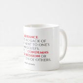 Mug Typographie des devis de tolérance JFK (Devant droit)