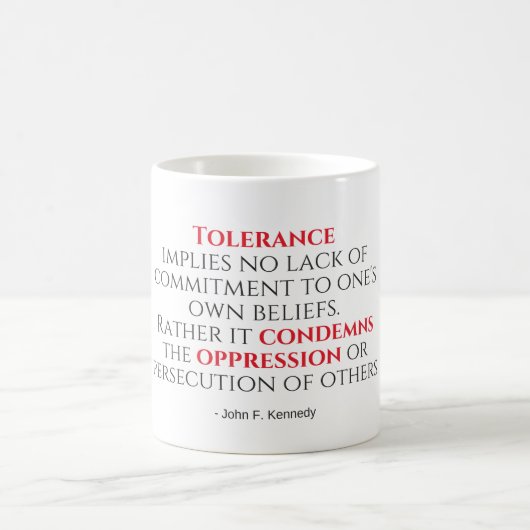 Mug Typographie des devis de tolérance JFK (Centre)