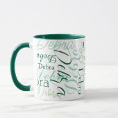 Mug Typographie des noms de combo-Mug verts (Gauche)