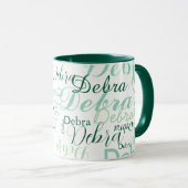 Mug Typographie des noms de combo-Mug verts (Devant droit)