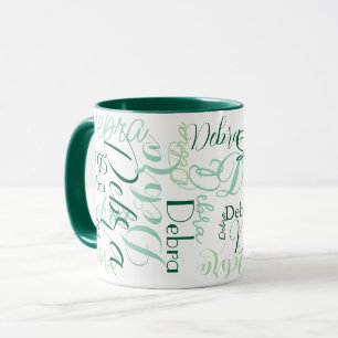 Mug Typographie des noms de combo-Mug verts
