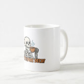 Mug Typographie d'Halloween Café Squelette Avant Décès (Devant droit)