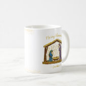 Mug Typographie d'or de Noël Nativité Manger (Devant droit)