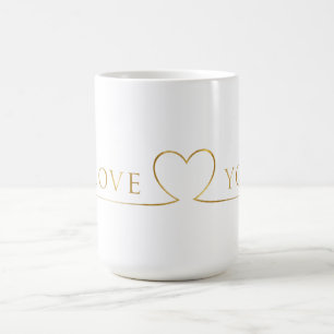 Mug Typographie dorée I Love You