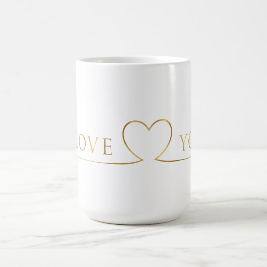 Mug Typographie dorée I Love You (Centre)