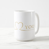 Mug Typographie dorée I Love You (Devant droit)