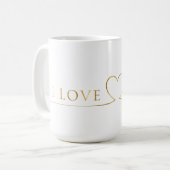 Mug Typographie dorée I Love You (Devant gauche)