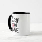 Mug Typographie drôle d'animal Restez Pawsitive (Devant gauche)