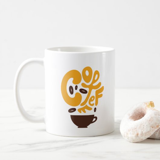 Mug Typographie du café (Avec donut)
