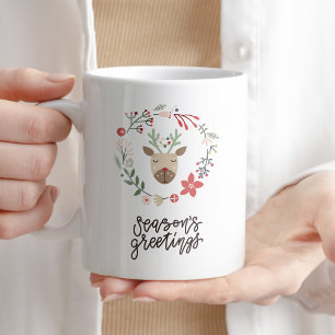 Mug Typographie du café Bonnes Fêtes Hiver