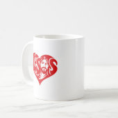 Mug Typographie du cœur de Jésus (Devant gauche)