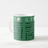 Mug Typographie du GOLF pour le Golfer Avid (Devant gauche)