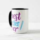 Mug Typographie du meilleur enseignant (Devant gauche)