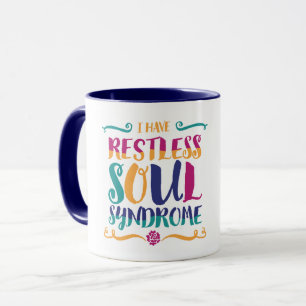 Mug Typographie du syndrome de l'âme sans repos Hippie