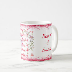 Mug Typographie Elégante Cute Cat Coeur Valentines Jou