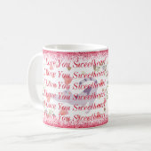 Mug Typographie Elégante Cute Cat Coeur Valentines Jou (Devant gauche)