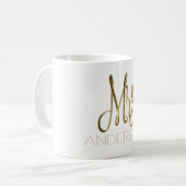 Mug Typographie élégante de Mme Add Name Handwriting (Devant gauche)