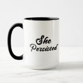 Mug Typographie "Elle Persiste" Phrase Politique (Gauche)