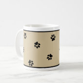 Mug Typographie empreinte de patte de chien mignon drô (Devant gauche)