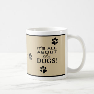 Mug Typographie empreinte de patte de chiot noir migno