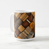 Mug Typographie en bois et collage d'art 2 (Devant gauche)