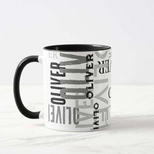 Mug Typographie en noir et blanc (Gauche)