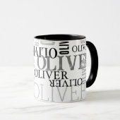Mug Typographie en noir et blanc (Devant droit)