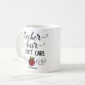 Mug typographie enseignant les cheveux ne se soucient (Devant gauche)