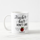 Mug typographie enseignant les cheveux ne se soucient (Gauche)