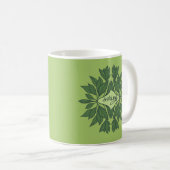 Mug Typographie esthétique Feuille du printemps vert (Devant droit)