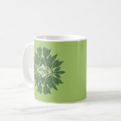 Mug Typographie esthétique Feuille du printemps vert (Devant gauche)
