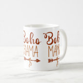 Mug Typographie Flèche Plume Boho Mama (Devant droit)