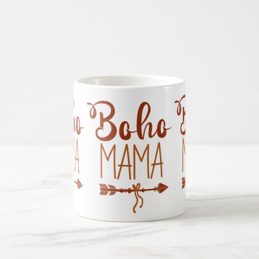 Mug Typographie Flèche Plume Boho Mama (Centre)