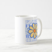 Mug typographie florale bleu rétro amoureux (Devant droit)