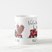 Mug Typographie florale de coeur de vieux tracteur (Centre)
