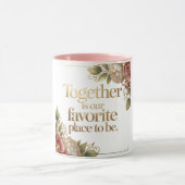 Mug Typographie florale dorée élégante (Centre)