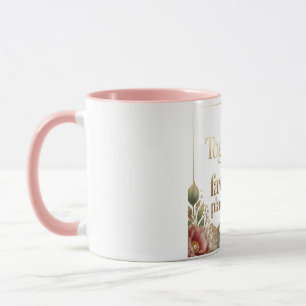 Mug Typographie florale dorée élégante