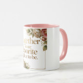 Mug Typographie florale dorée élégante (Devant droit)