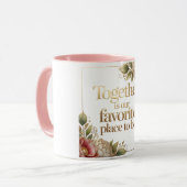 Mug Typographie florale dorée élégante (Devant gauche)