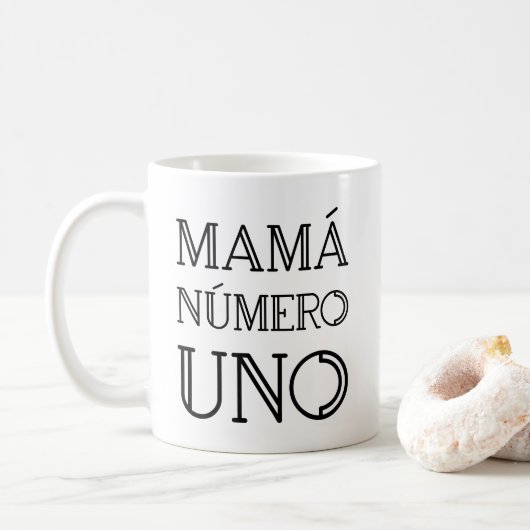 Mug Typographie géométrique moderne de l'ONU de Mamá (Avec donut)