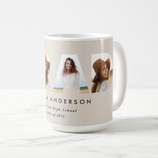 Mug Typographie géométrique moderne diplôme d'arc phot (Devant droit)