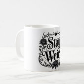 Mug Typographie gothique Graphique "Restez Bizarre" (Devant gauche)