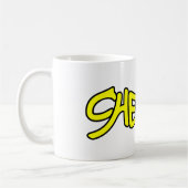 Mug Typographie gras jaune style graffiti guépard (Gauche)
