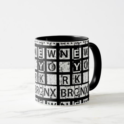 Mug Typographie grunge de Bronx New York | (Devant droit)