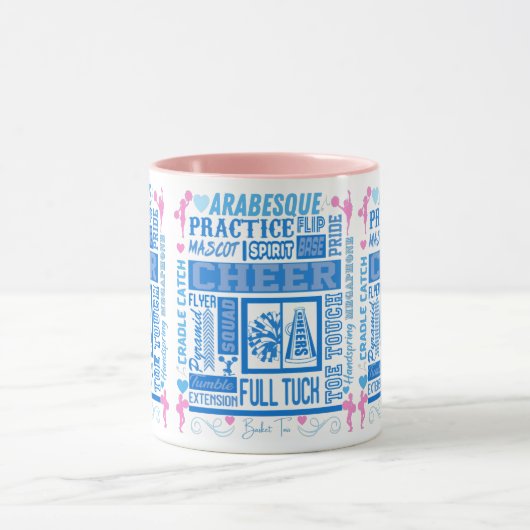 Mug Typographie guerrière en bleu et rose (Centre)