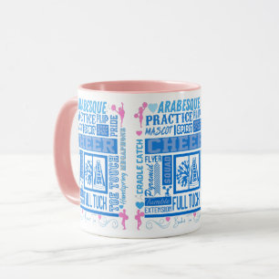 Mug Typographie guerrière en bleu et rose
