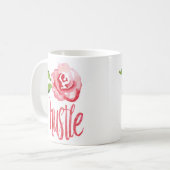 Mug Typographie Hustle Rose par The Spotted Olive (Devant gauche)