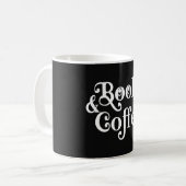 Mug Typographie Livres & Café Noir et Blanc  (Devant gauche)