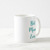 Mug Typographie Lumière Élégante Turquoise Meilleure m (Devant droit)