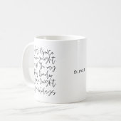 Mug Typographie manuscrite moderne Cartes photos de va (Devant gauche)